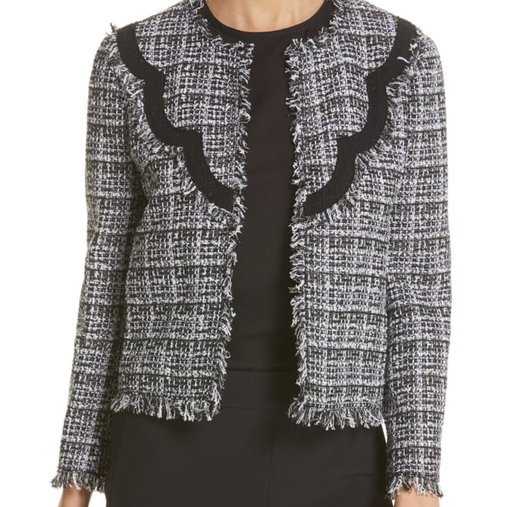 Kate Spade Scalloped Detail Tweed Jacket